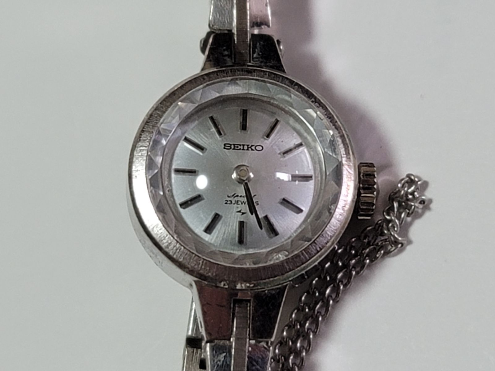 [Working Product] Seiko SPECIAL Special 1140-0180 23 Stone Handwound WGP Cut Glass Chain Breath Vintage Watch Ladies Working Item Antique Y2K