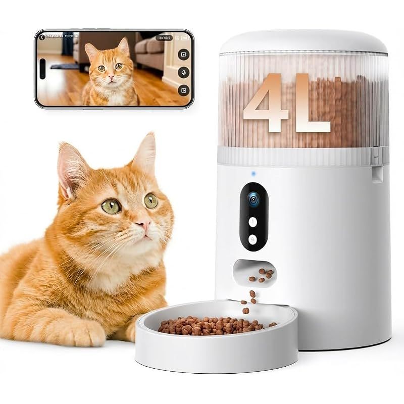新品】 Surfola 自動給餌器 猫・犬・小動物用 3MPカメラ 暗視 見守り