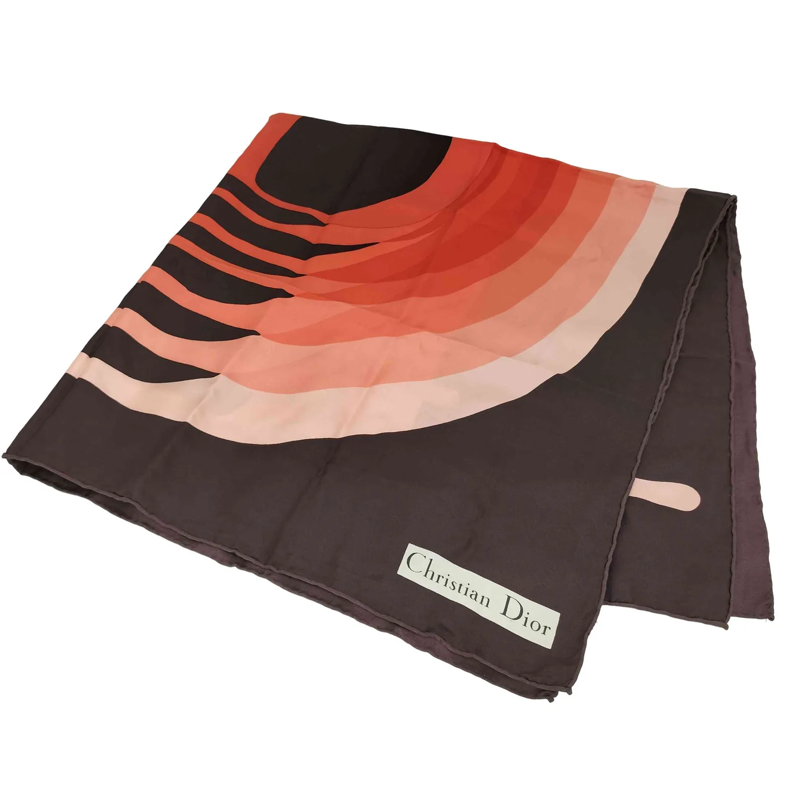 【新品未使用】ChristianDior ルネグリュオ スカーフ　シルク100% クリスチャンディオール Christian Dior フランス製 シルク 100 Dロゴ