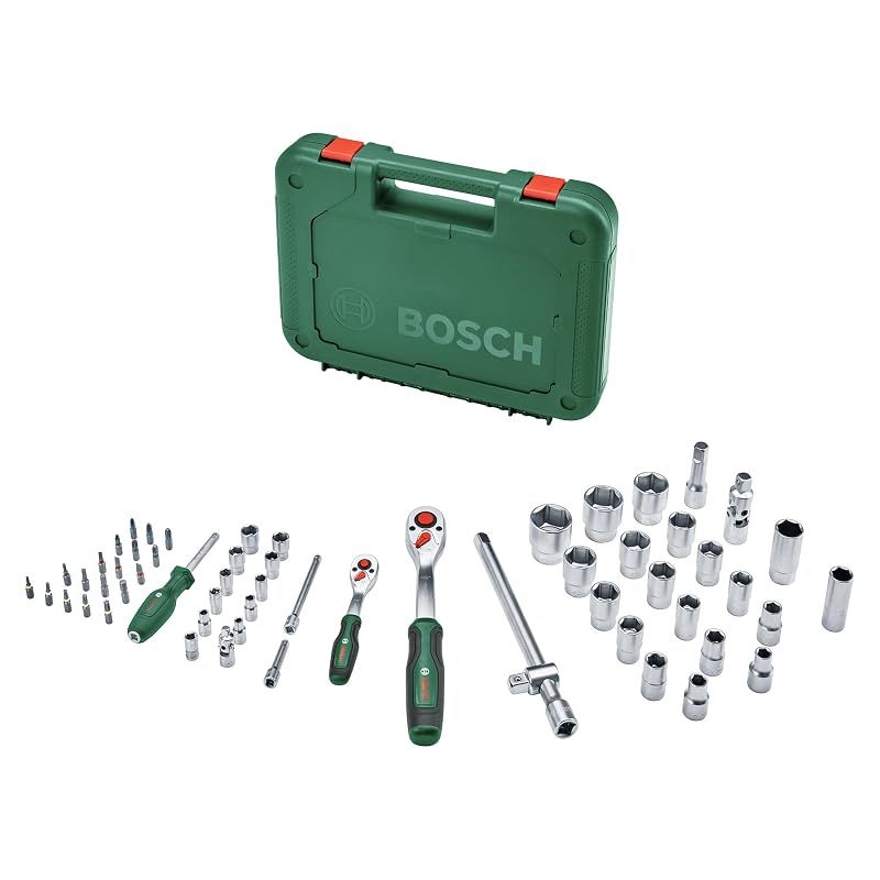 【新品】 ボッシュ ハンドツールシリーズ ソケットレンチセット 1/4 + 1/2 インチ 57ピース 1600A02Z9G 【ボルト・ナットなどの締め付け、緩め作業などに幅広く使える】 1