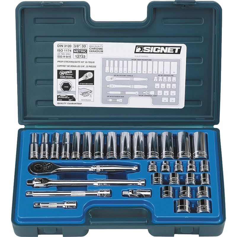 【新品】 SIGNET(シグネット) 3/8ドライブ 33PC MM ソケットレンチセット 1