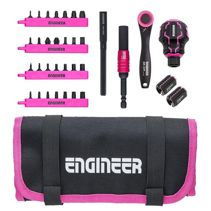 【新品】 エンジニア 合体工具セット PINK&BLACK 35点セット ケースサイズ：W370×D220mm KS-51P 1