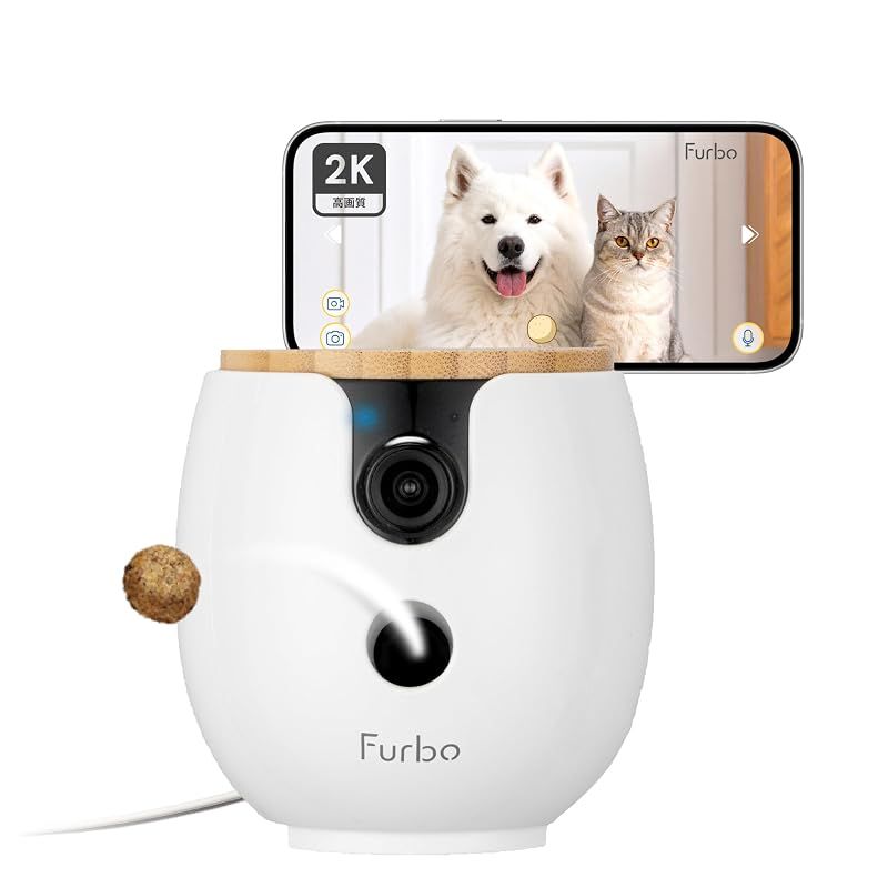 【新品】 [公式] Furboミニ 360°ビュー 2K画質 | 150万人愛用のペットカメラブランドからペット専用小型AIカメラ 犬 猫 見守りカメラ スマホ対応 留守番 双方向会話 wifi iPhone Android ファーボ 0