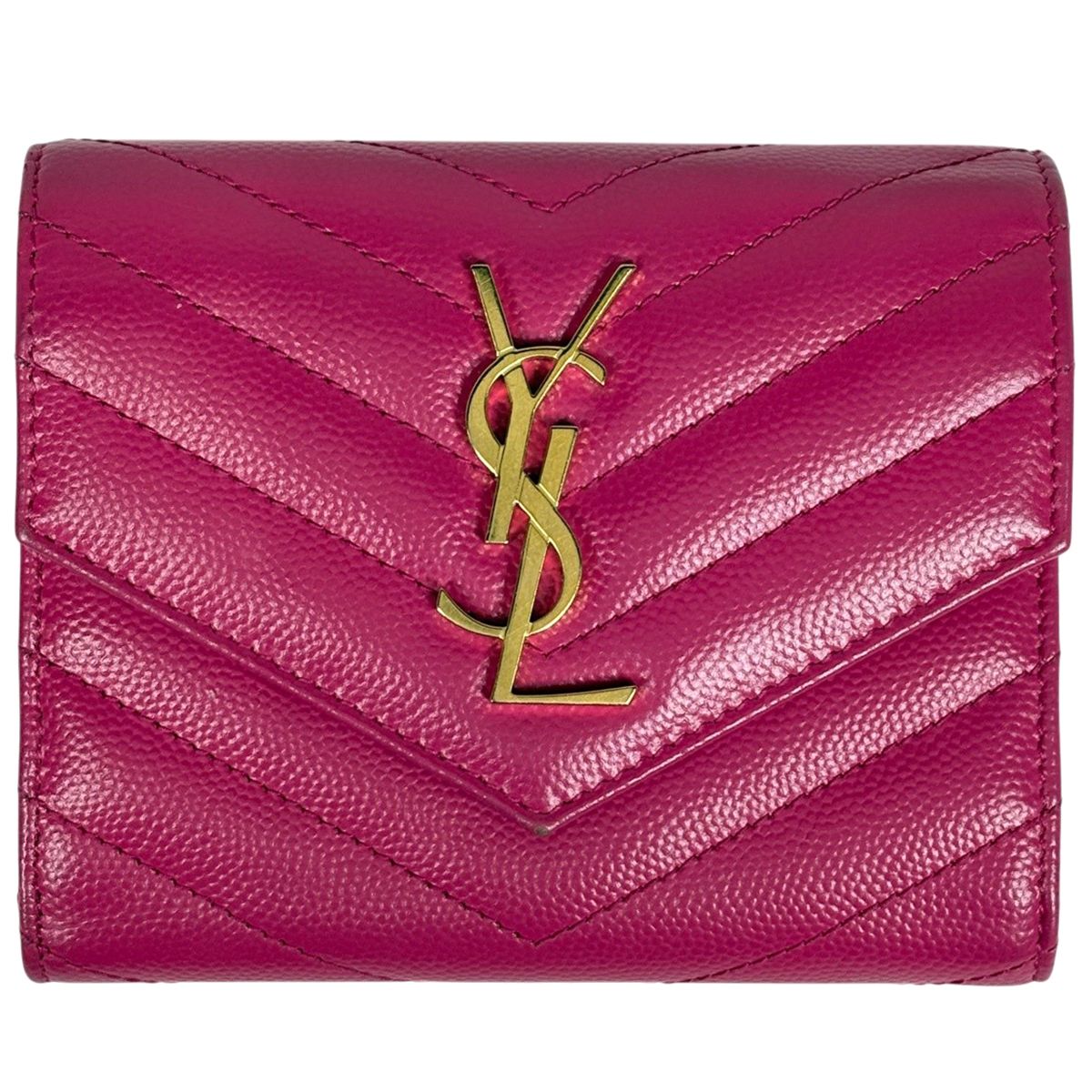在庫一掃】 イヴ・サンローラン YVES SAINT LAURENT ロゴ 三つ折り