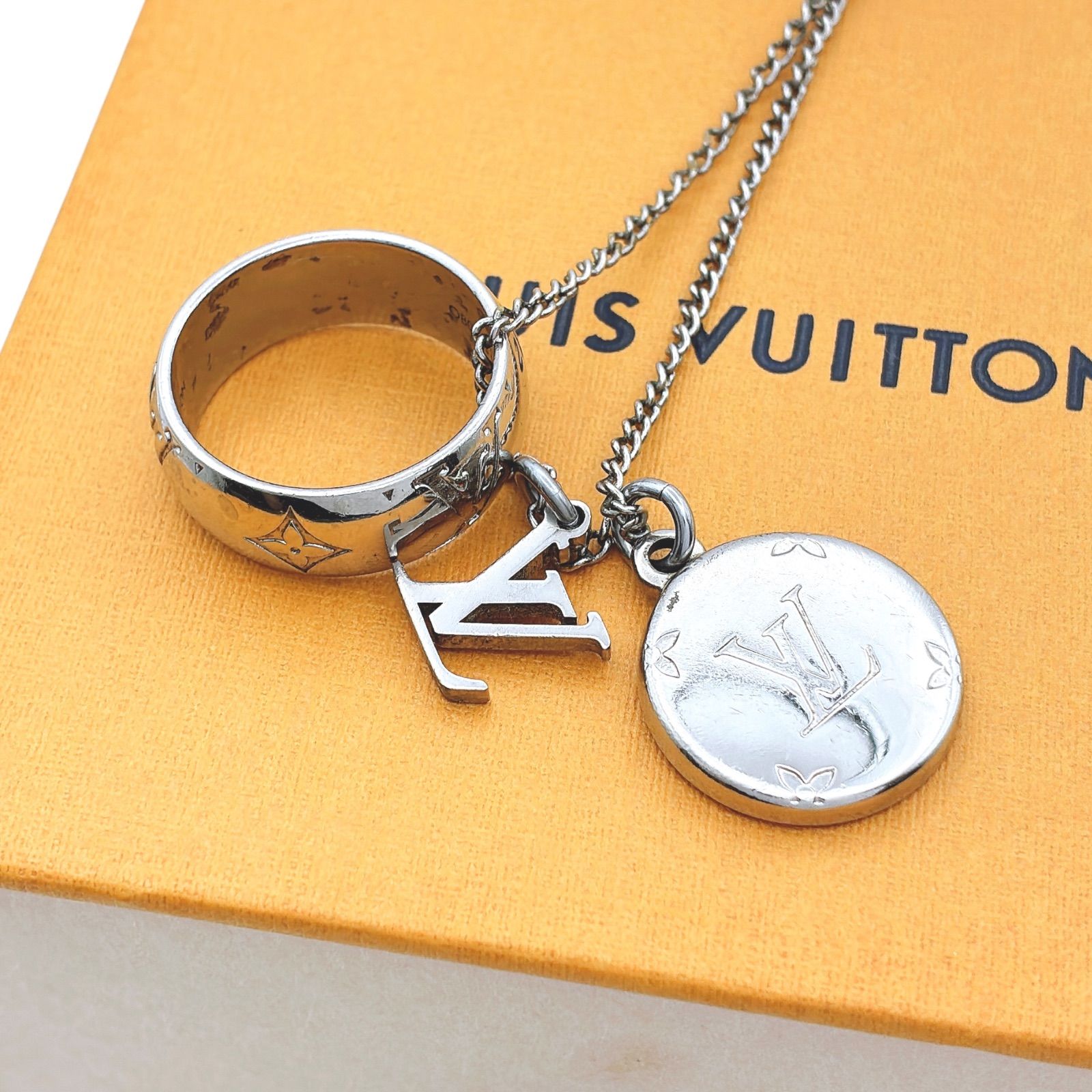 LOUIS VUITTON ルイヴィトン M62485 モノグラム リング ネックレス