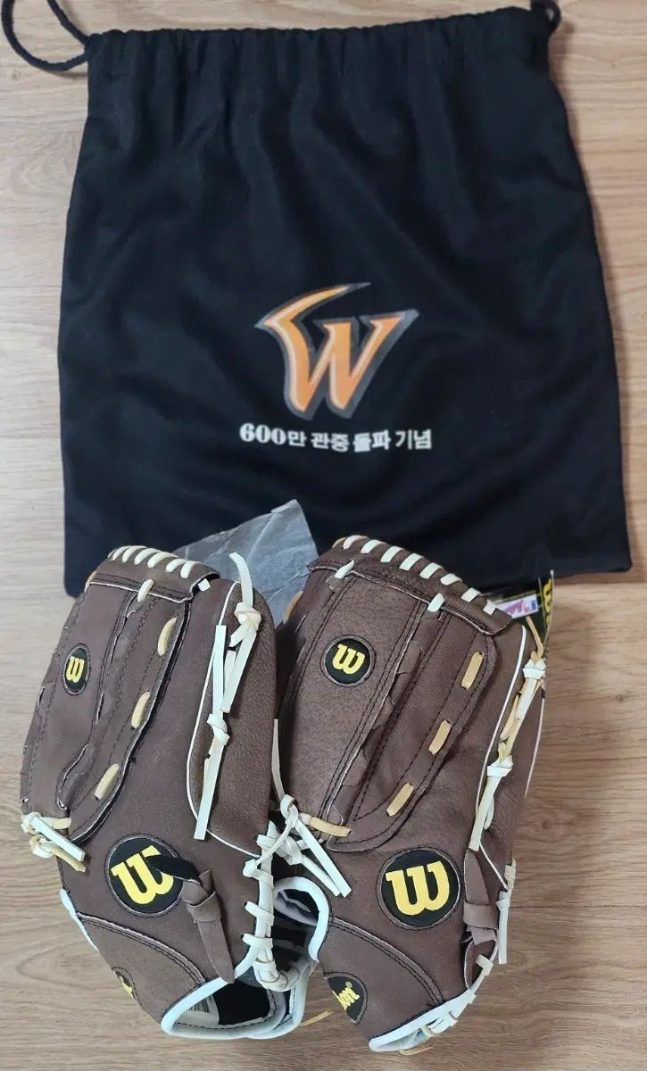 2011年プロ野球SKワイバーンズ600万観客突破記念Wilson（ウィルソン）野球グローブ2個