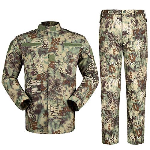 [GUN FREAK] (ガン フリーク) 迷彩服 上下セット BDU ハニカム迷彩 ジャケット パンツ ミリタリー サバゲー 戦闘服 (マンドレイク グリーン, L) 7b980f19