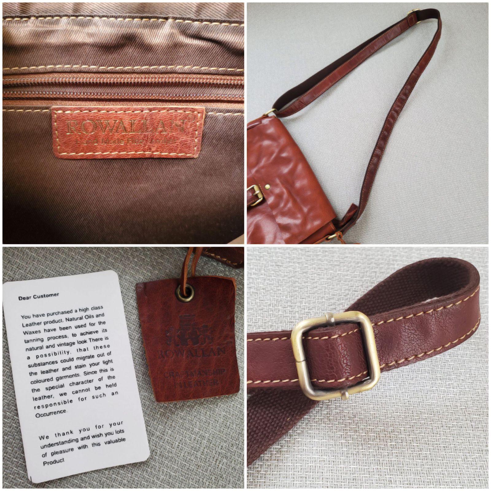 Rowallanロワラン□美品 ハンドクラフト アンティーク加工 牛革 