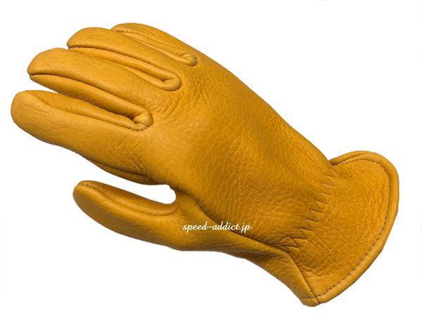 SULLIVAN GLOVE ELK ROPER GOLD/サリバングローブ 金 ゴールド 裏地なし ヘラ鹿 鹿革 鹿皮 エルクレザー 本革 定番 バイク用 手袋 レザーグローブ usa製
