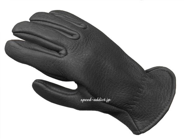 SULLIVAN GLOVE ELK ROPER BLACK/サリバングローブ 黒 ブラック 裏地なし ヘラ鹿 鹿革 鹿皮 エルクレザー 本革 春用 夏用 春夏用 秋用 定番 バイク用 手袋