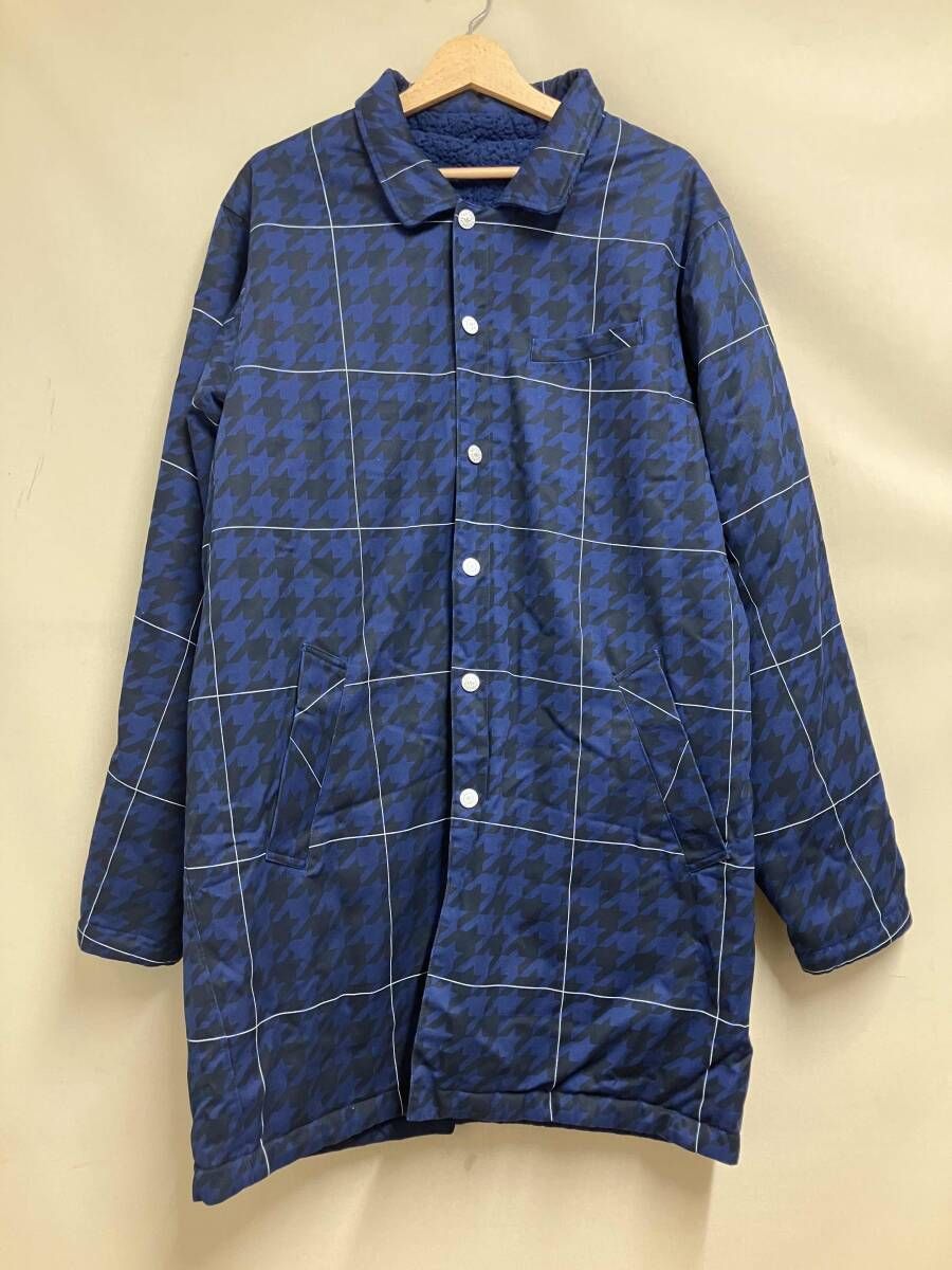 adidas ｱﾃﾞｨﾀﾞｽ × THE FOURNESS TOKYO ｻﾞ ﾌｫｰﾈｽ ｽﾃﾝｶﾗｰｺｰﾄ reversible bench coat ﾌﾞﾙｰ 千鳥格子