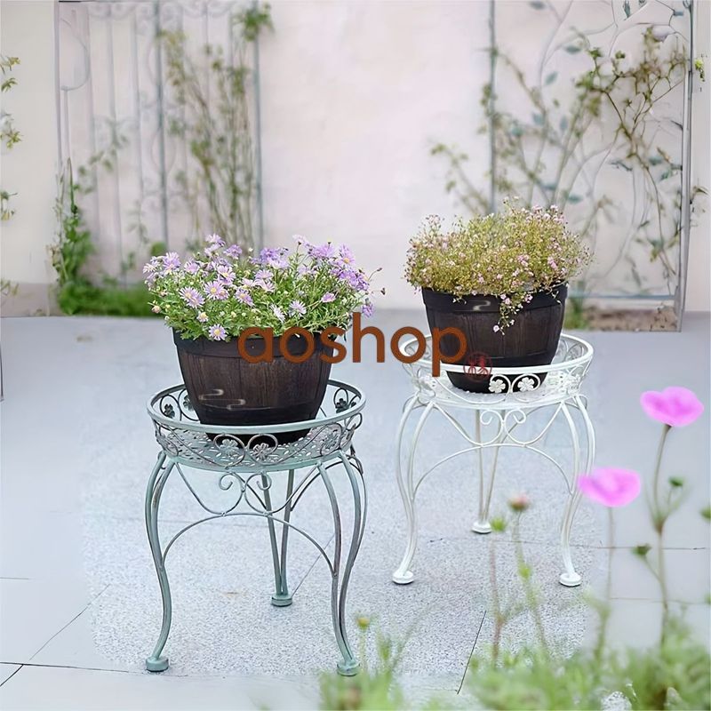フラワースタンド プランター ポット プランタースタンド 玄関 観葉植物 台 収納 花台 スリム 鉢 フラワー 屋内 オシャレ インテリア 装飾 ヴィンテージ オシャレ ホワイト グリーン