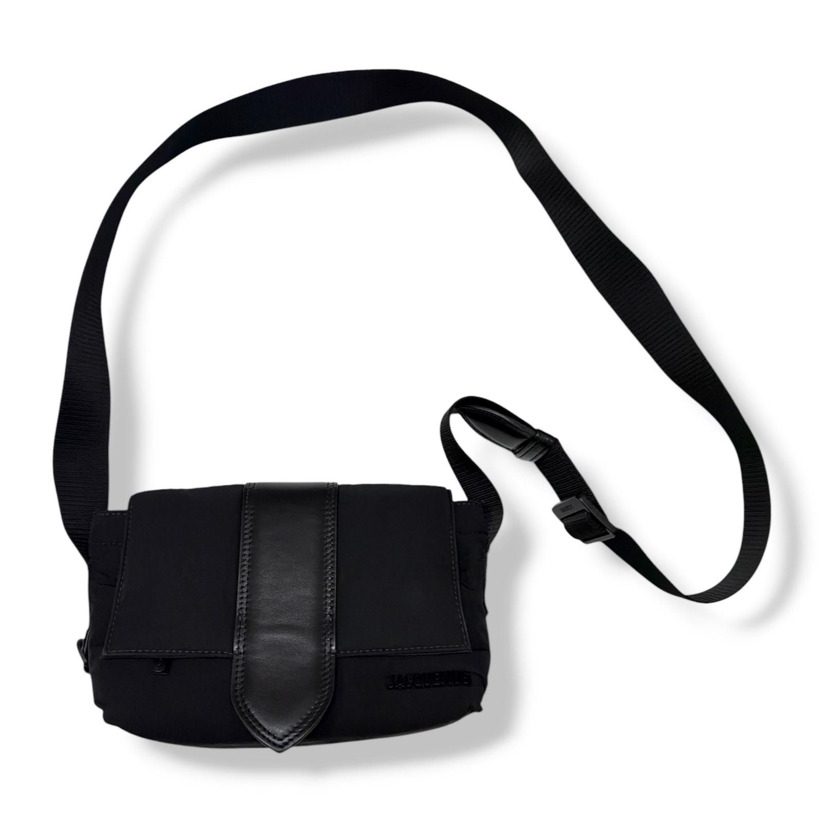 参考上代132000円 JACQUEMUS Mini nylon messenger bag メッセンジャーバッグ ショルダーバッグ カバン ジャックムス ブラック F （23048M）