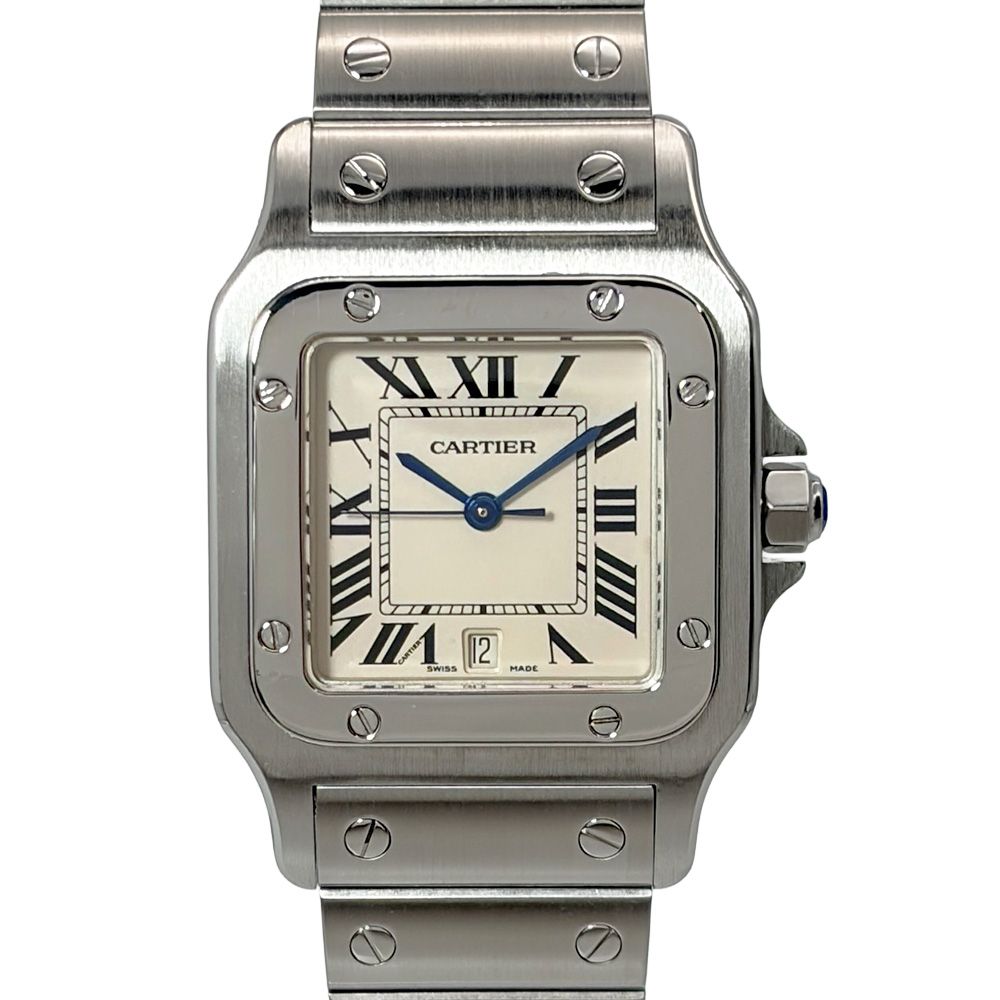 カルティエ Cartier 1564(W20018D6) サントスガルベ LM 腕時計 アイボリー文字盤 SS ボーイズ【中古】