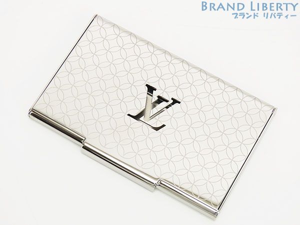 [Almost Brand New] Louis Vuitton Louis Vuitton Porte Carte Champs Elysees LV Logo Monogram Flower Business Card Case Pass Case Silver M65227
