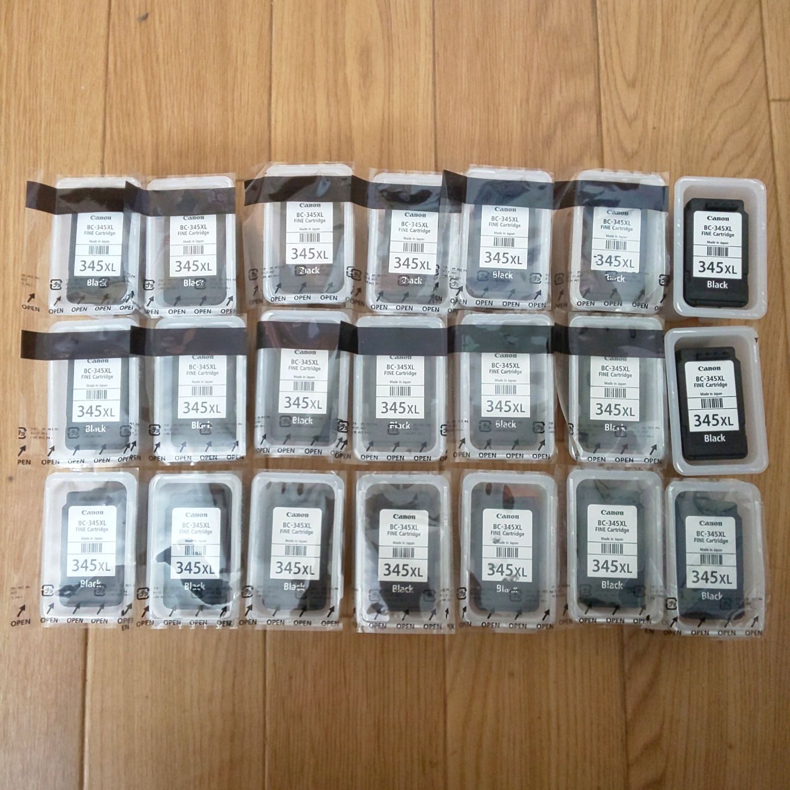 1869 Canon BC-345XL Black 純正使用済みインクカートリッジ 21個まとめ 空 期限切れ キヤノン 大量
