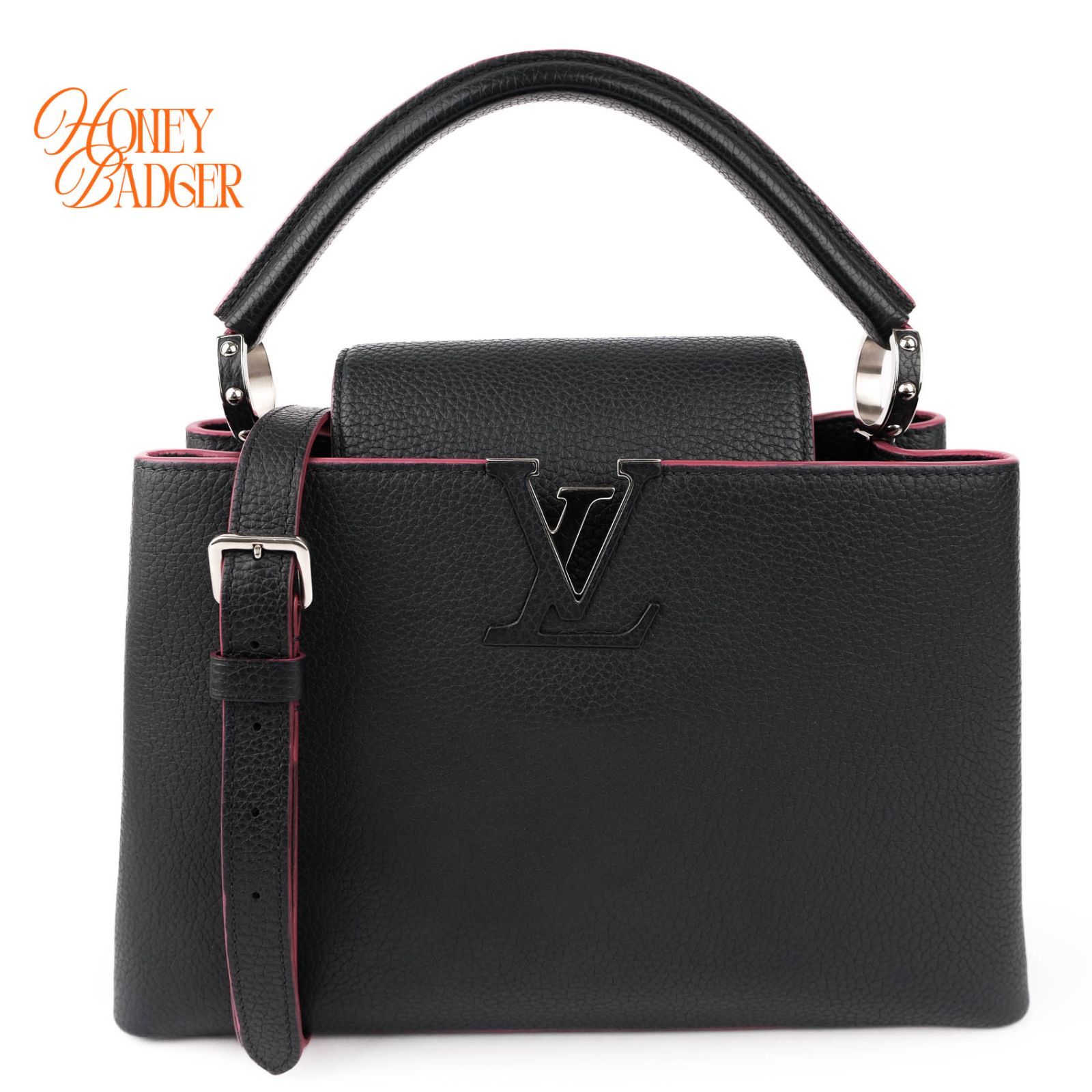 【美品・バイカラー】ルイ・ヴィトン LOUIS VUITTON カプシーヌ BB トリヨンレザー CAPUCINES BB TAURILLON ネイビー ピンク NAVY PINK 2WAY ハンドバッグ ショルダーバッグ レディース 196,350円