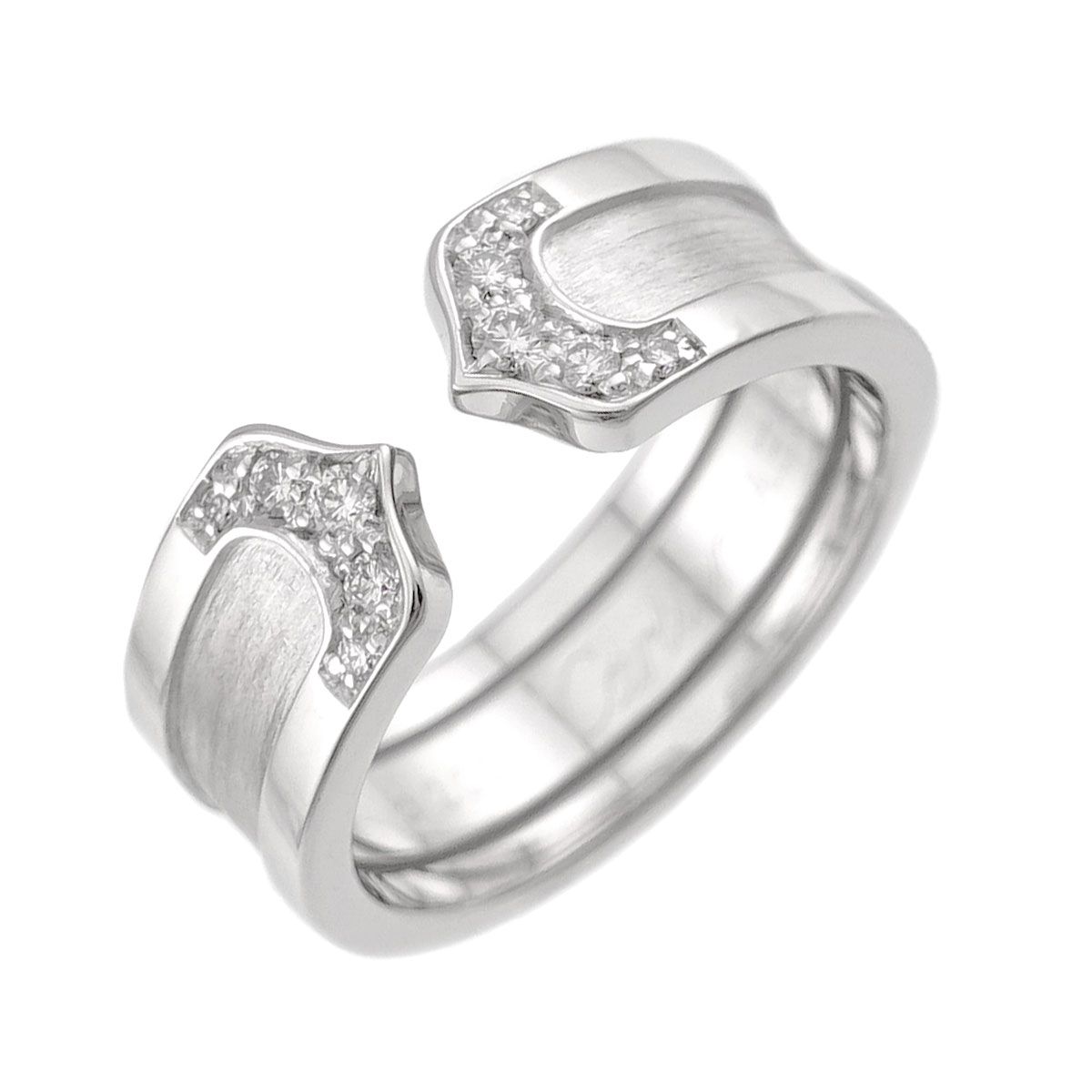 カルティエ Cartier C2 スモール SM #49 リング ダイヤ K18 WG 