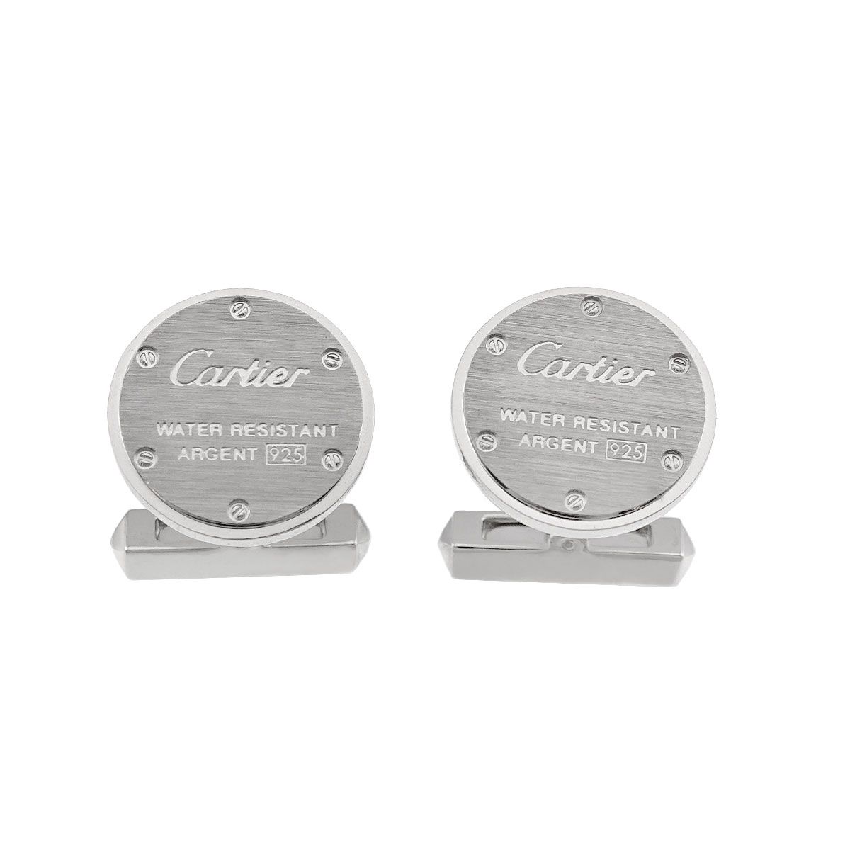 カルティエ Cartier ウォーター レジスタント デコール カフス SV シルバー Cufflinks 90333946