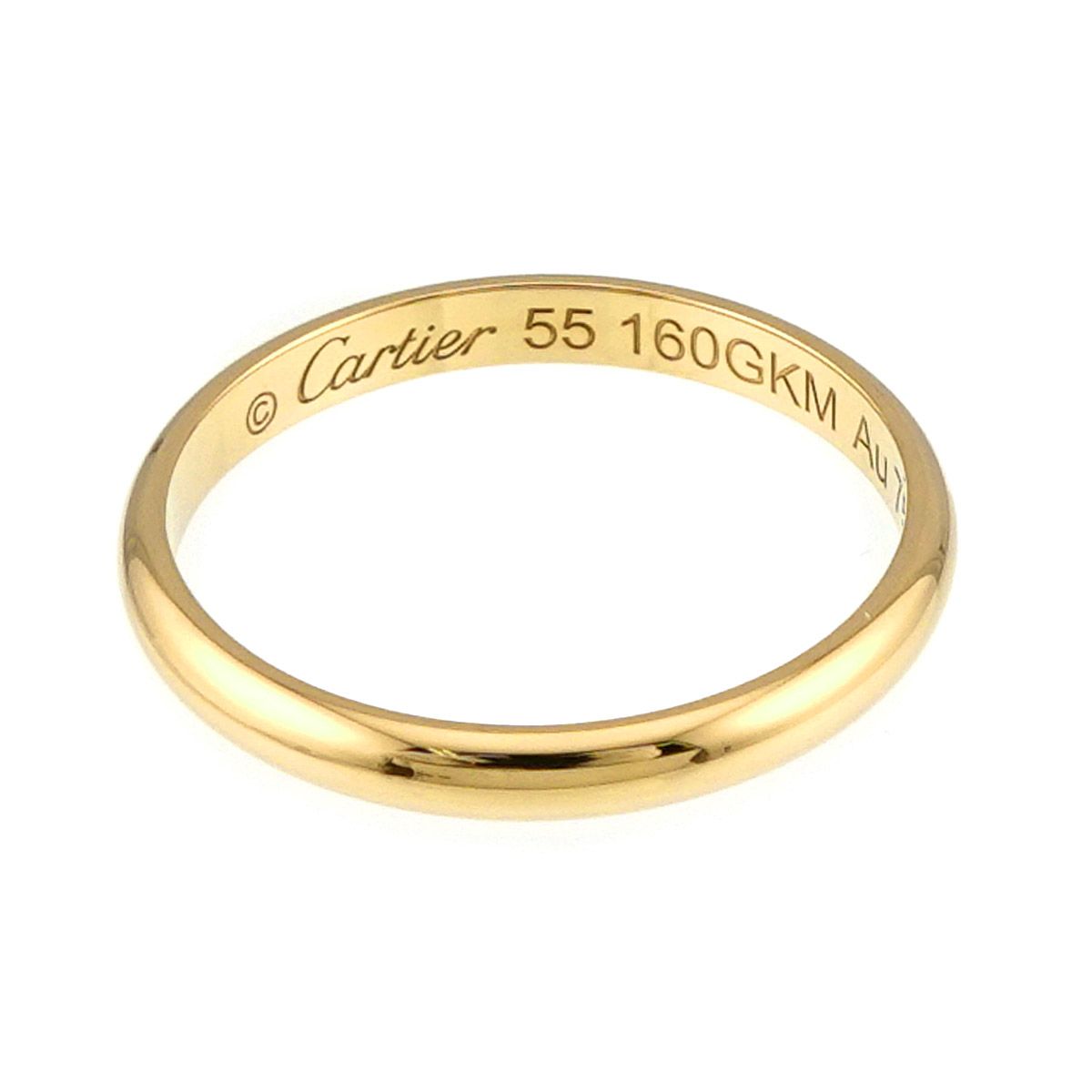 カルティエ Cartier 1895 クラシック バンド #55 リング 幅2.5mm K18 