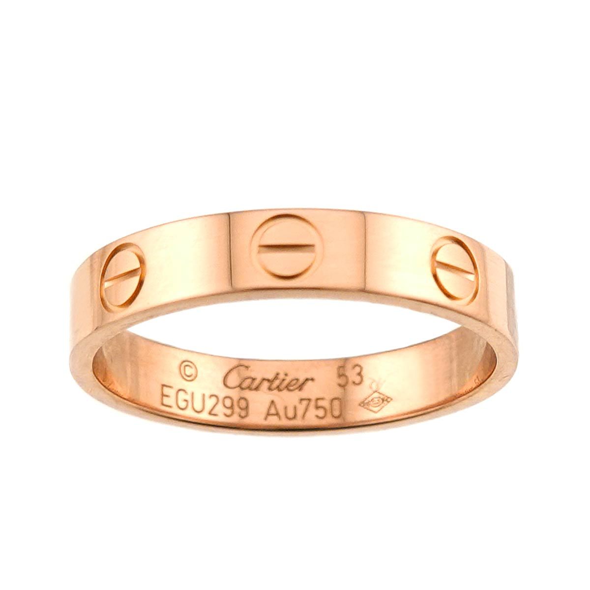 カルティエ Cartier ミニラブ #53 リング K18 PG ピンクゴールド 750
