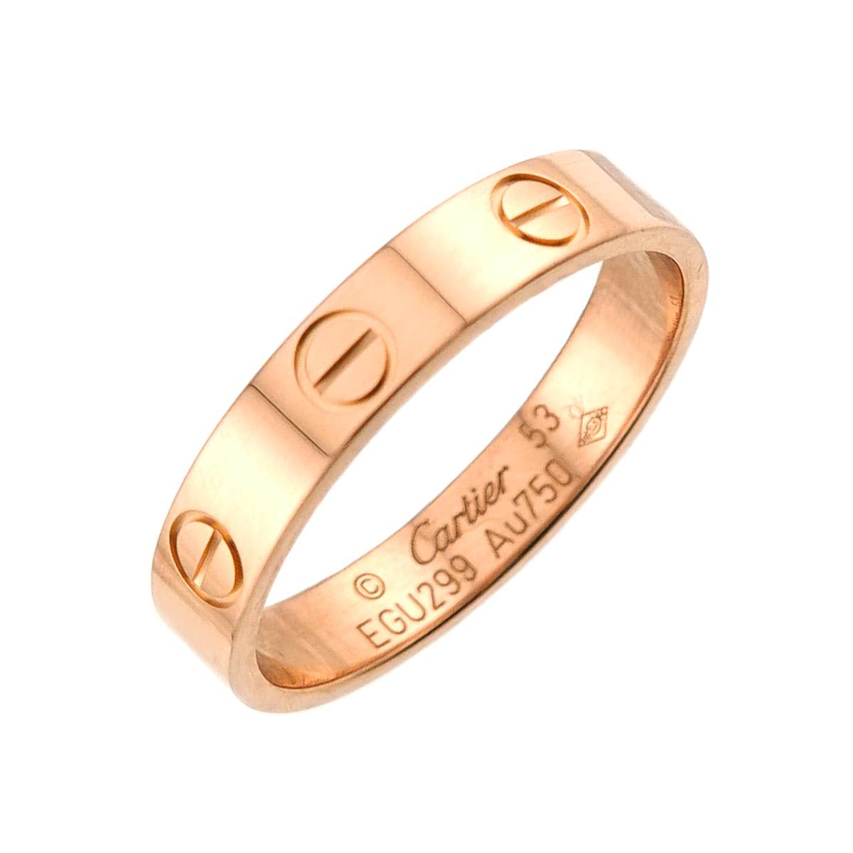 カルティエ Cartier ミニラブ #53 リング K18 PG ピンクゴールド 750
