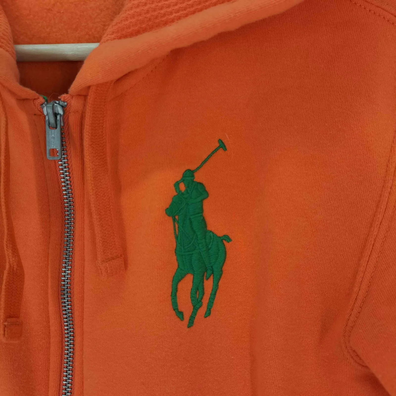 【希少XL】ポロラルフローレン ビッグポニー ジップアップ パーカー オレンジ ラルフローレン RALPH LAUREN TALONジップ ビッグポニー刺繍 ジップ
