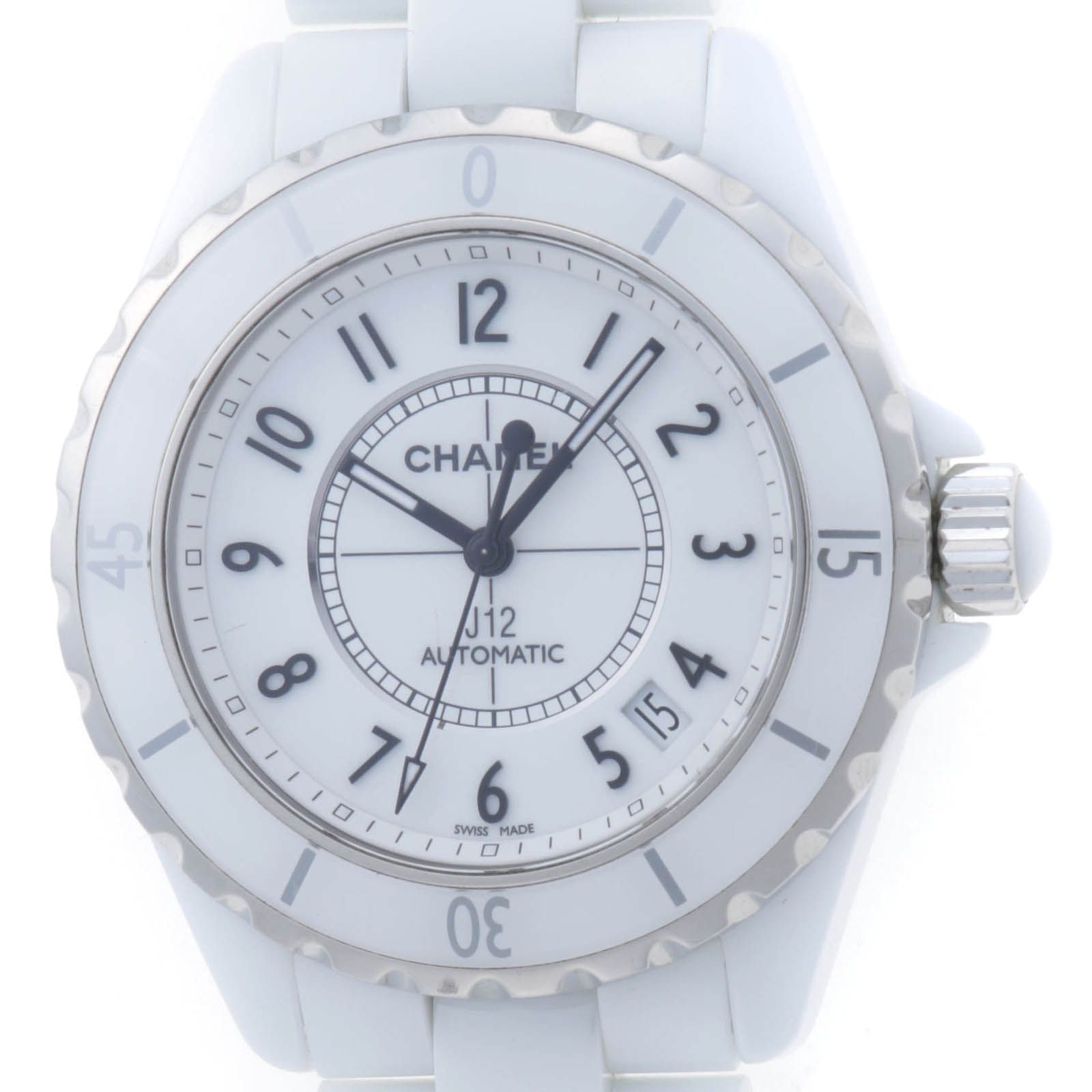 CHANEL シャネル J12 38mm H0970 腕時計 ホワイトセラミック ホワイト文字盤 自動巻き メンズ【中古】460