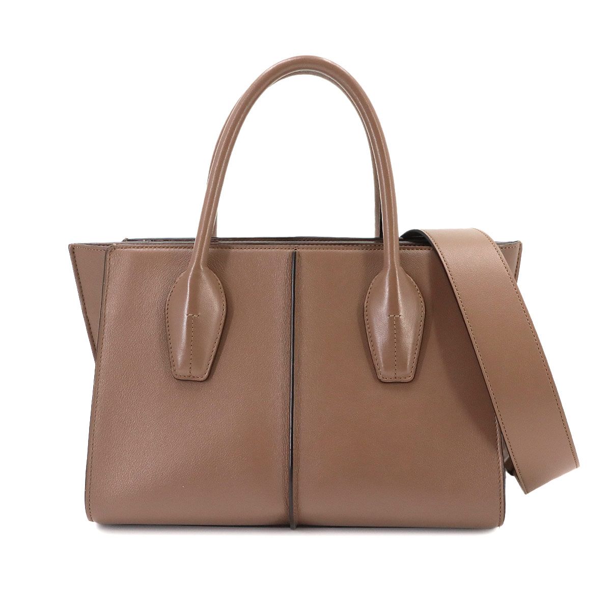 新品同様 トッズ TOD'S ホリー バッグ スモール 2way ハンド ショルダー バッグ レザー ブラウン シルバー 金具 Holly Bag Small 90336408