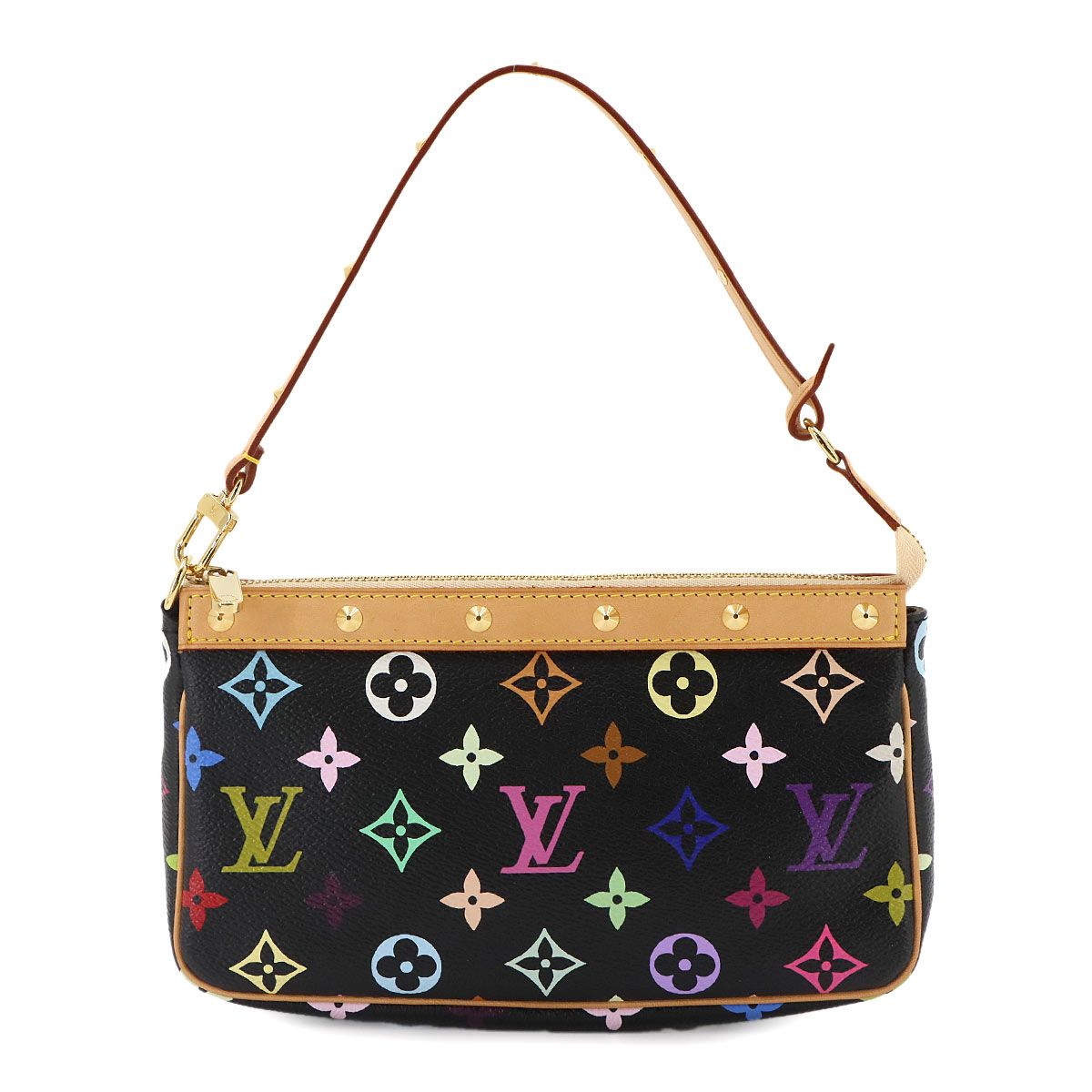 未使用 展示品 ルイ ヴィトン LOUIS VUITTON モノグラム マルチカラー ポシェット アクセソワール ハンド バッグ ノワール M92648 90338233