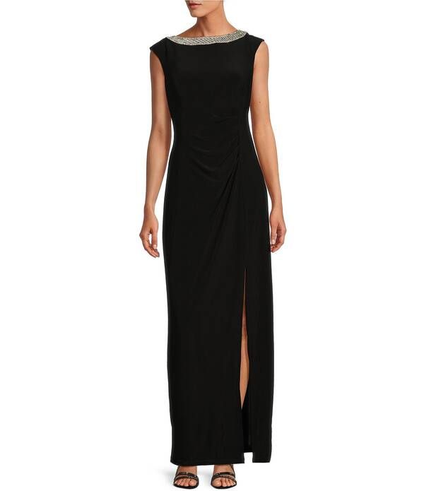 アレックスイブニングス レディース トップス ワンピース クルーネック フロントスリット プチ ノースリーブ Alex Evenings Petite Size Sleeveless Embellis 44,880円