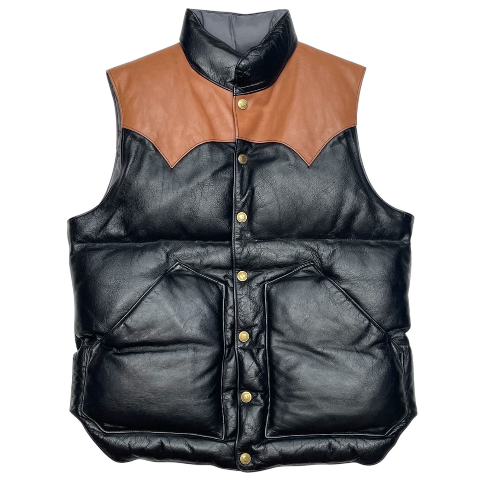 XS RAINBOW COUNTRY LEATHER DOWN VEST レインボーカントリー レザー