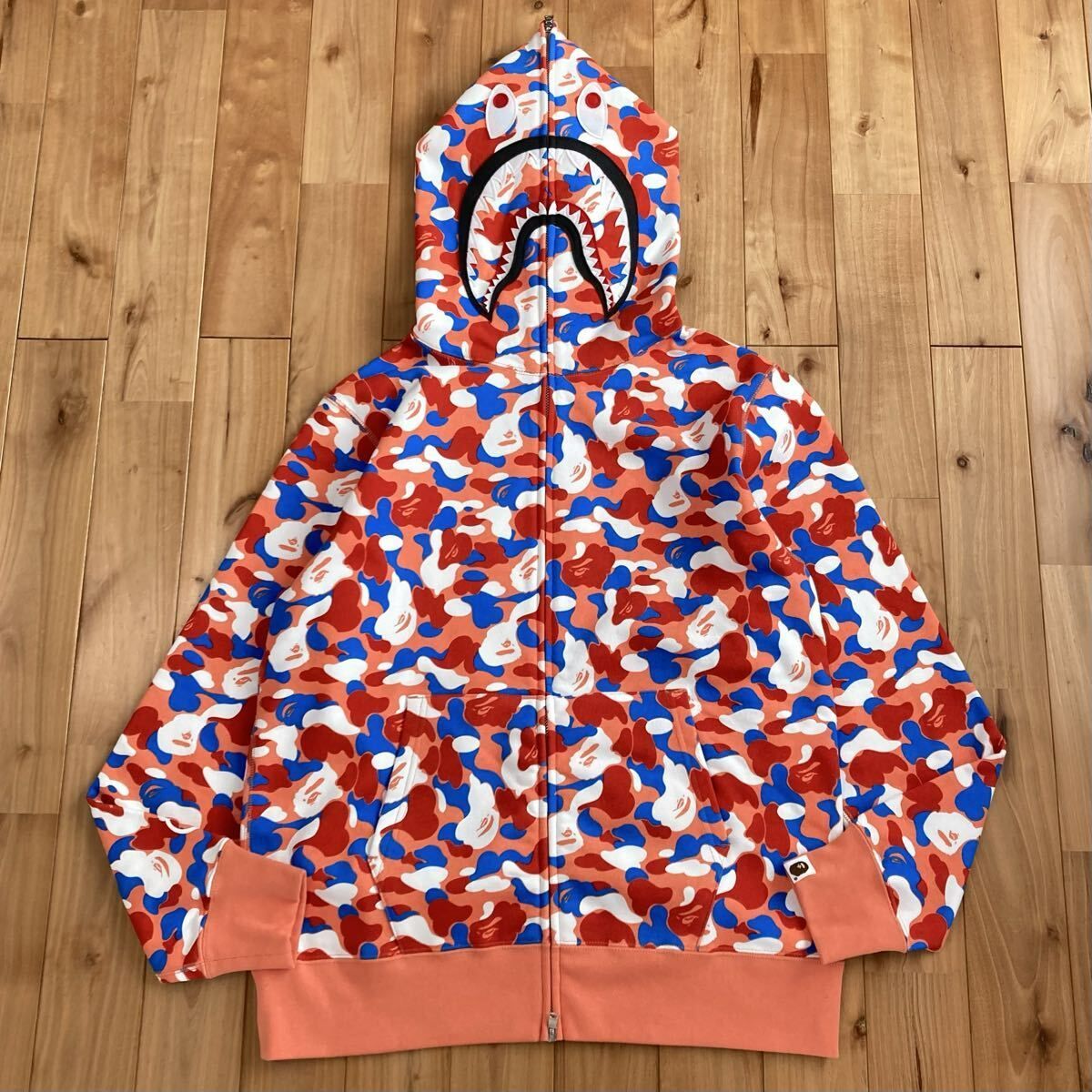 ★福岡限定★ ONE FUKUOKA BLDG STORE CAMO shark full zip hoodie Lサイズ a bathing ape BAPE CAMO エイプ ベイプ シャーク パーカー p53