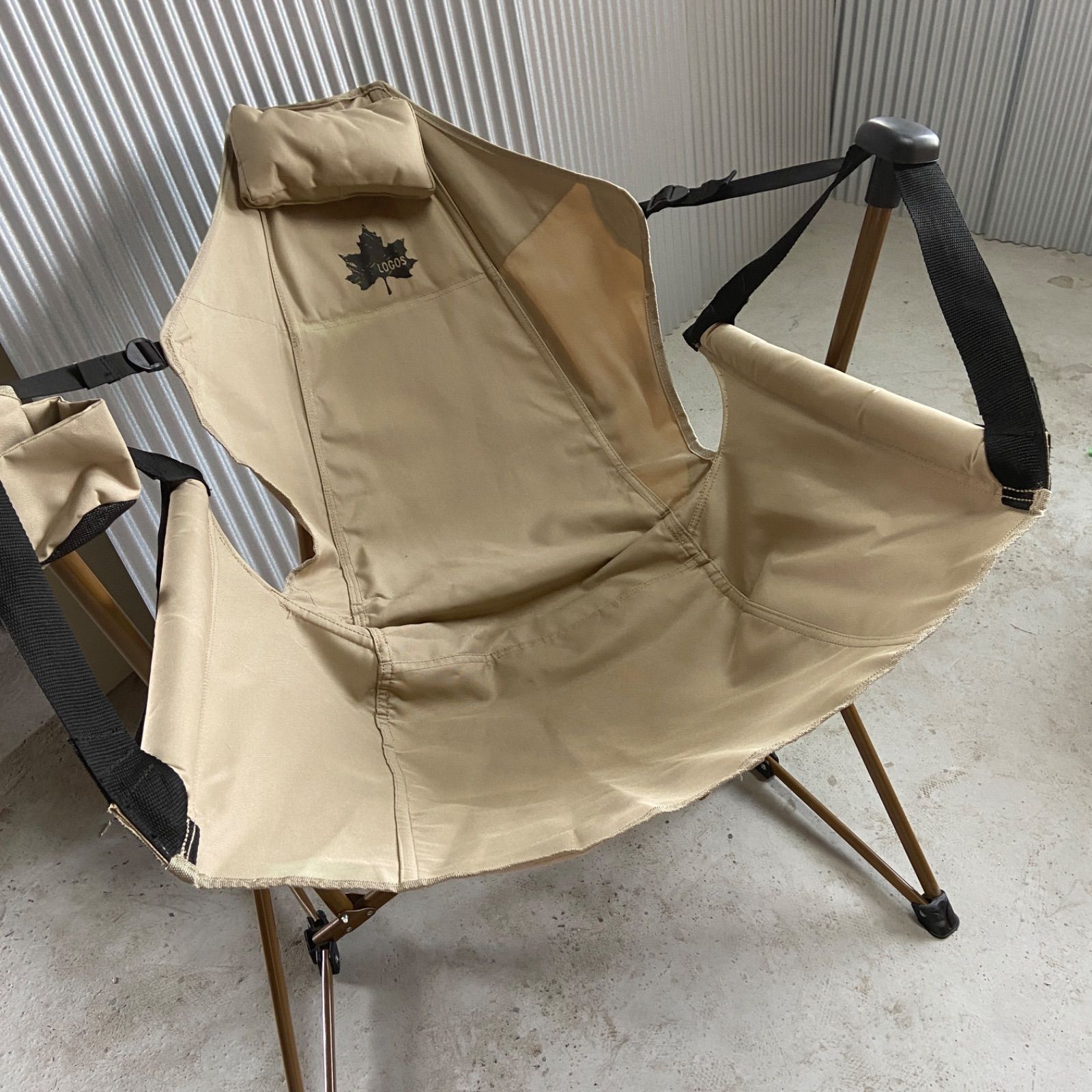 【美品】ロゴス(LOGOS) Tradcanvas ゆらゆらハンモックチェア ベージュ