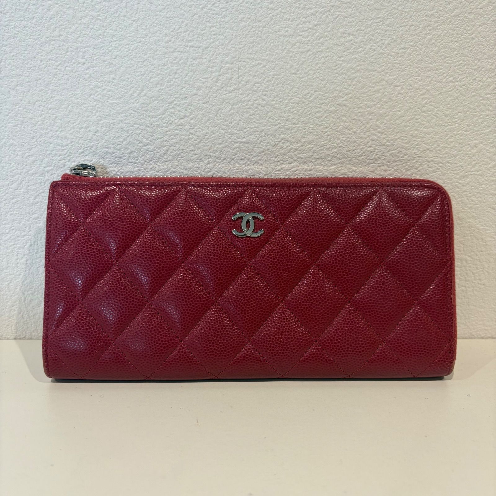 CHANEL マトラッセ　ラウンドファスナー　ロングウォレット　キャビアスキン
