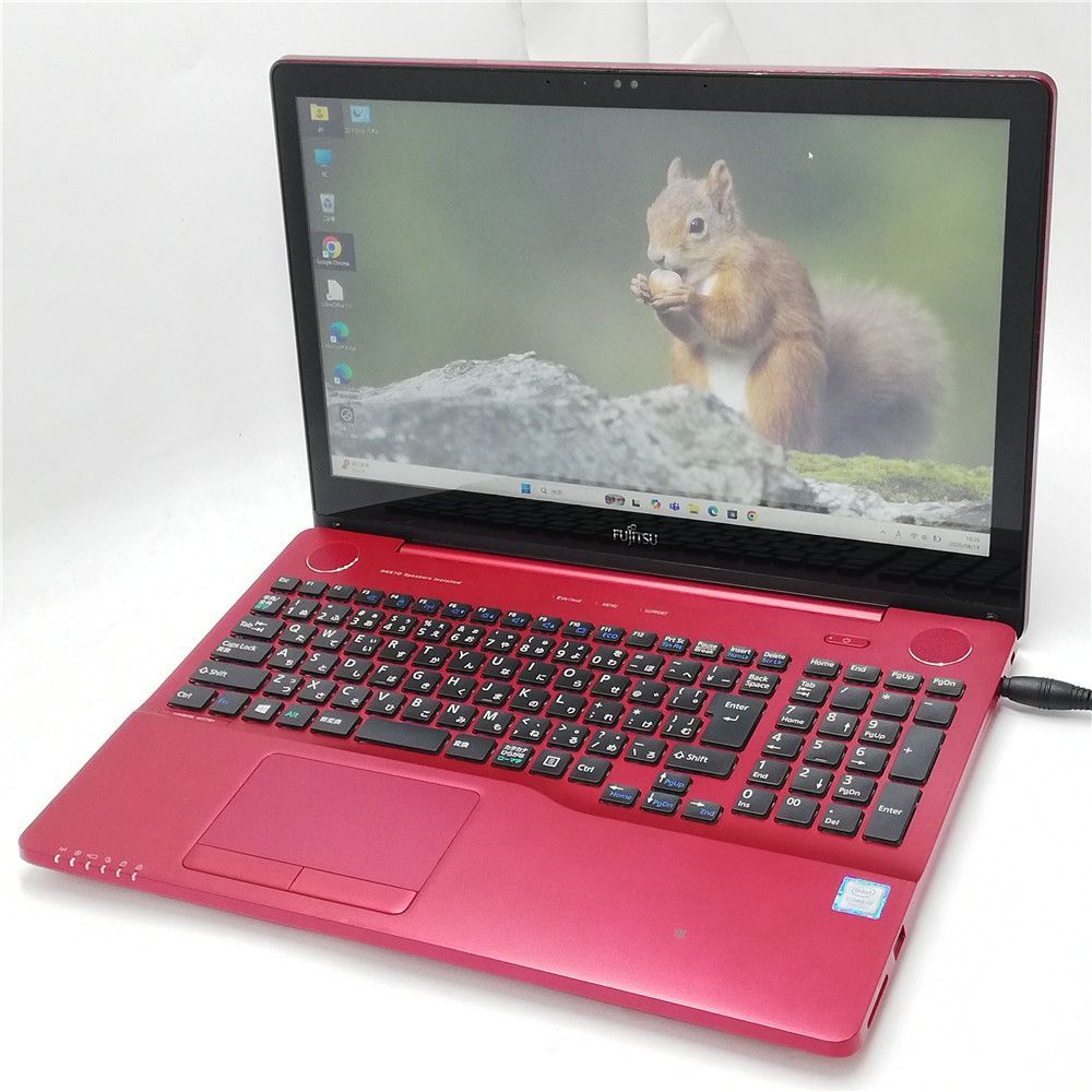 高性能 Wi-Fi有 タッチパネル 赤色 中古ノートパソコン 富士通 AH77/B1