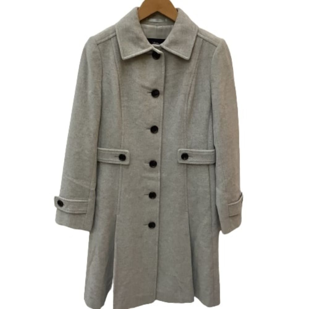 ♪♪BURBERRY バーバリー レディース ロングコート SIZE 38 アンゴラ60％ ライトグレー