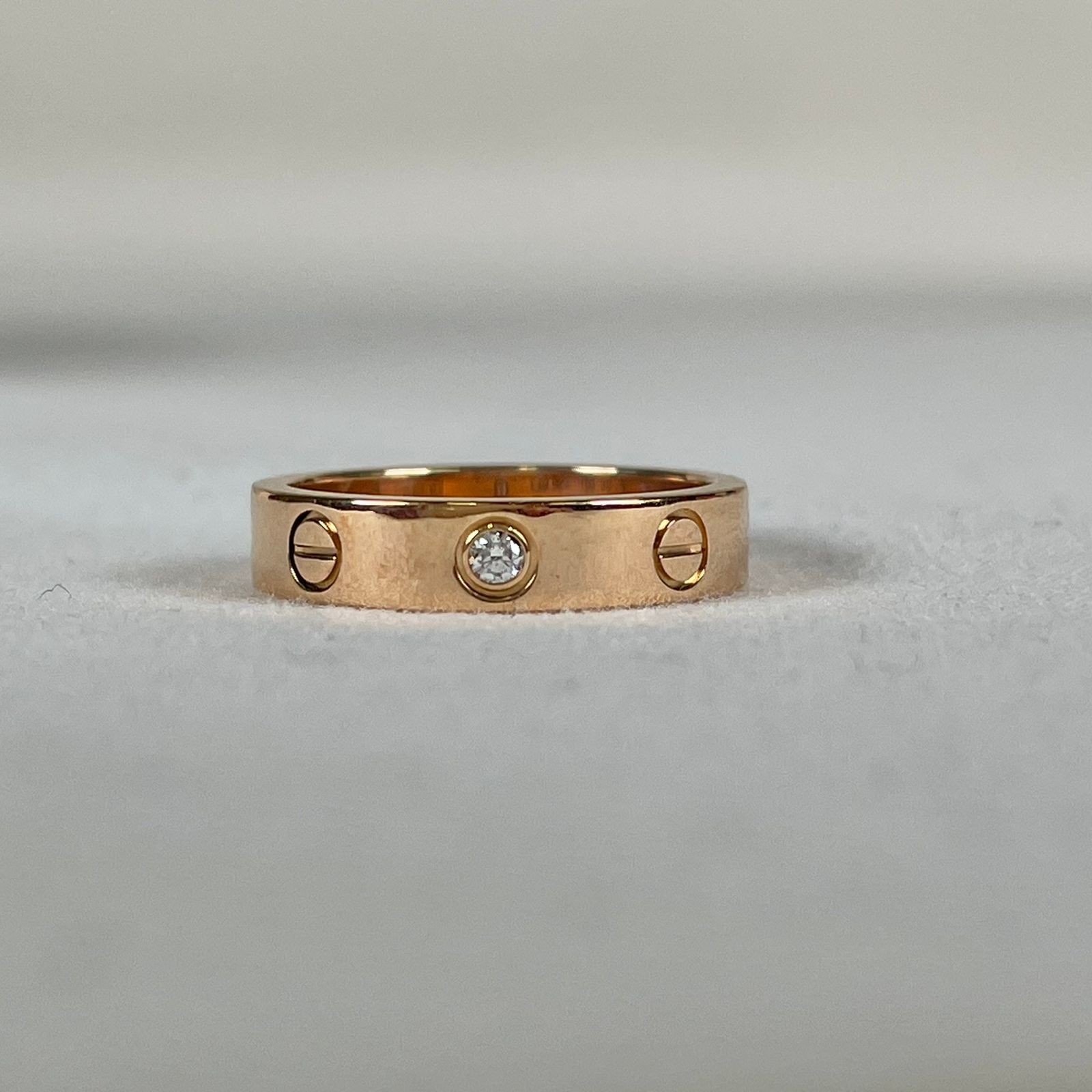 CARTIER カルティエ K18/1Pダイヤ LOVE RING ミニラブリング 指輪 約10