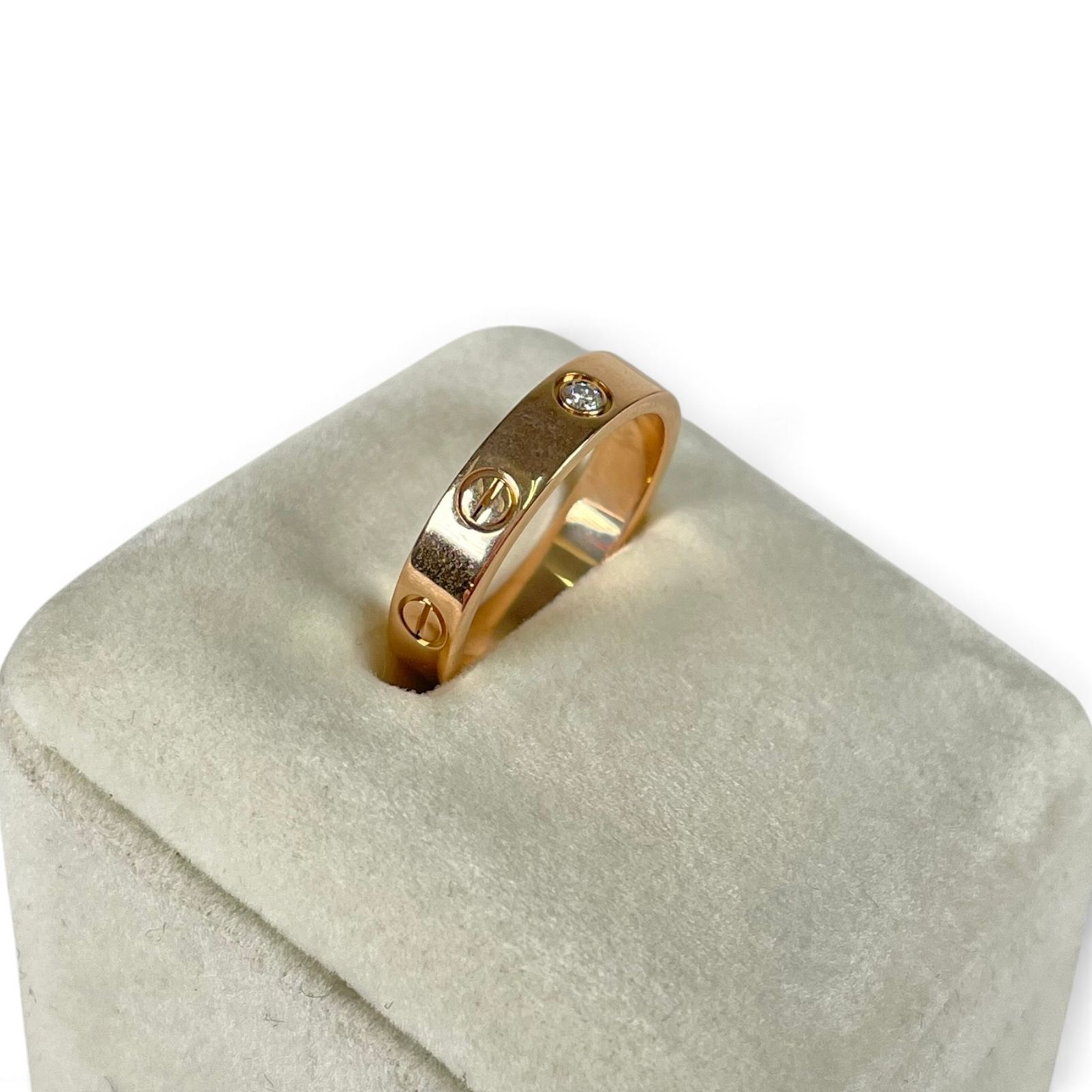 CARTIER カルティエ K18/1Pダイヤ LOVE RING ミニラブリング 指輪 約10