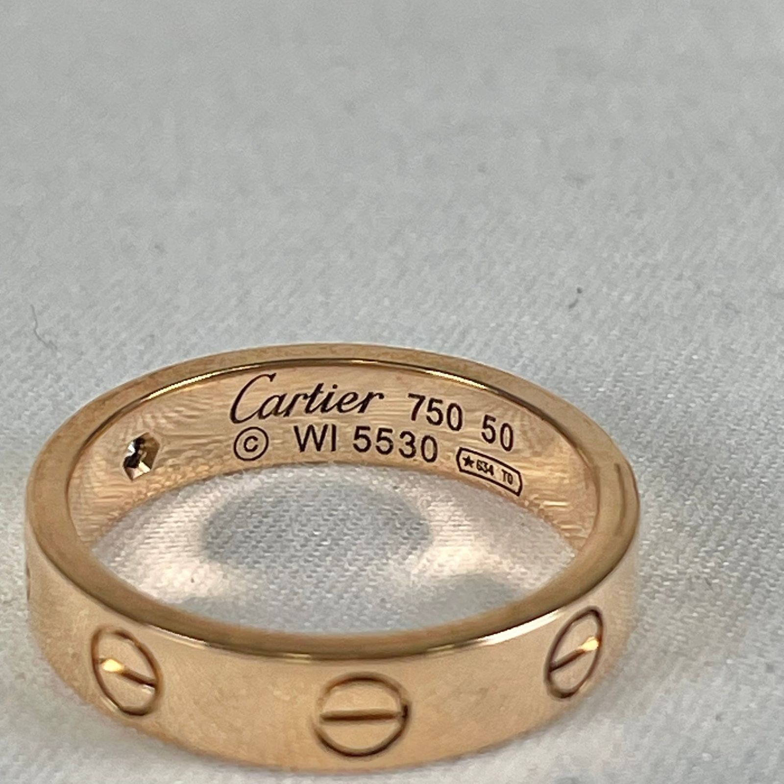 CARTIER カルティエ K18/1Pダイヤ LOVE RING ミニラブリング 指輪 約10