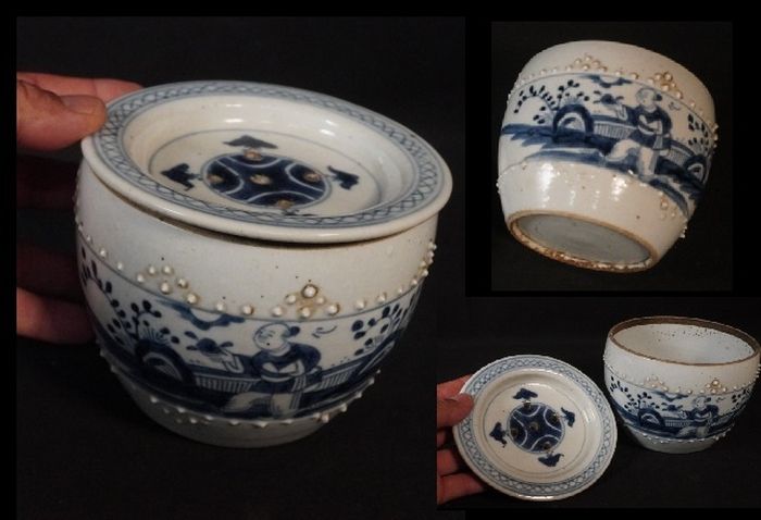 唐物　唐子　建水　染付　煎茶道具　古玩　中国美術　茶零し　茶器