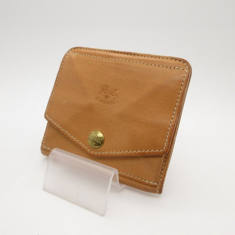 【姫路東店】 中古 IL BISONTE | イルビゾンテ 二つ折り財布 54242309141 ベージュ 【124】