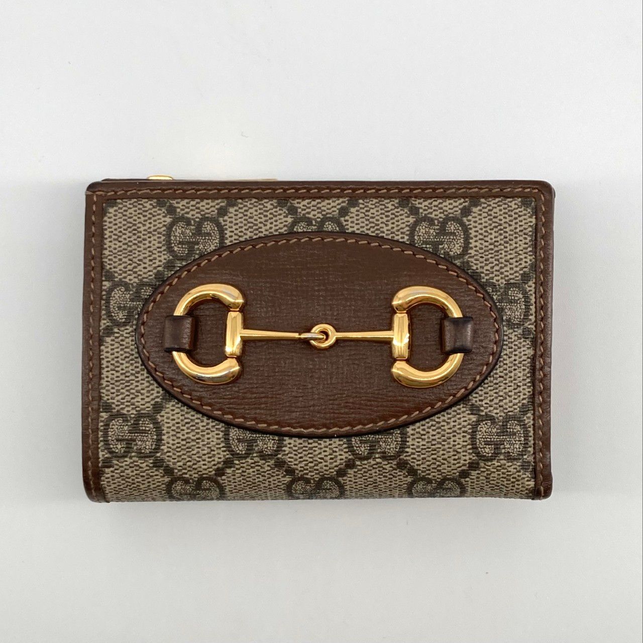 GUCCI（グッチ） ホースビット 1955 ゴールド金具 726846 二つ折り財布 ブラウン