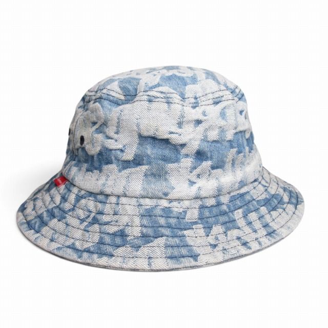 シュプリーム SUPREME 22ss Fat Tip Jacquard Denim Crusher バケットハット 帽子 インディゴブルー