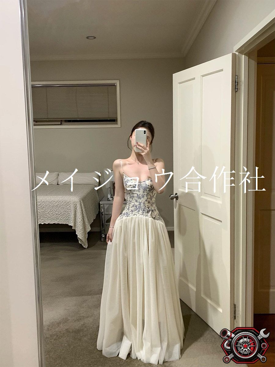パーティードレス ロングドレス ワンショルダー チュール ブルー 成人式 結婚式 二次会 披露宴 ゲスト ウエストマーク Aライン 上品 華やか エレガント フェミニン おしゃれ