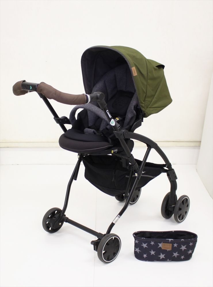 ラベリタ エッグショック AL ウルバニタカーキ 機能充実モデル コンビ 両対面ベビーカー ハイシート62cm クリーニング済み B925502