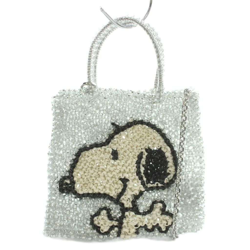 アンテプリマ ANTEPRIMA PEANUTS スヌーピーコレクション OROGENTO ワイヤーバッグ 2WAY ハンド ショルダー チェーン シルバーカラー /BB