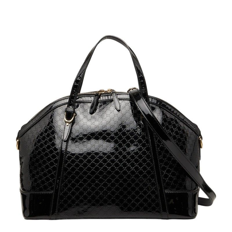 グッチ マイクログッチシマ ハンドバッグ ショルダーバッグ 2WAY 309614 ブラック エナメル レディース GUCCI【1-0267226】 25,690円