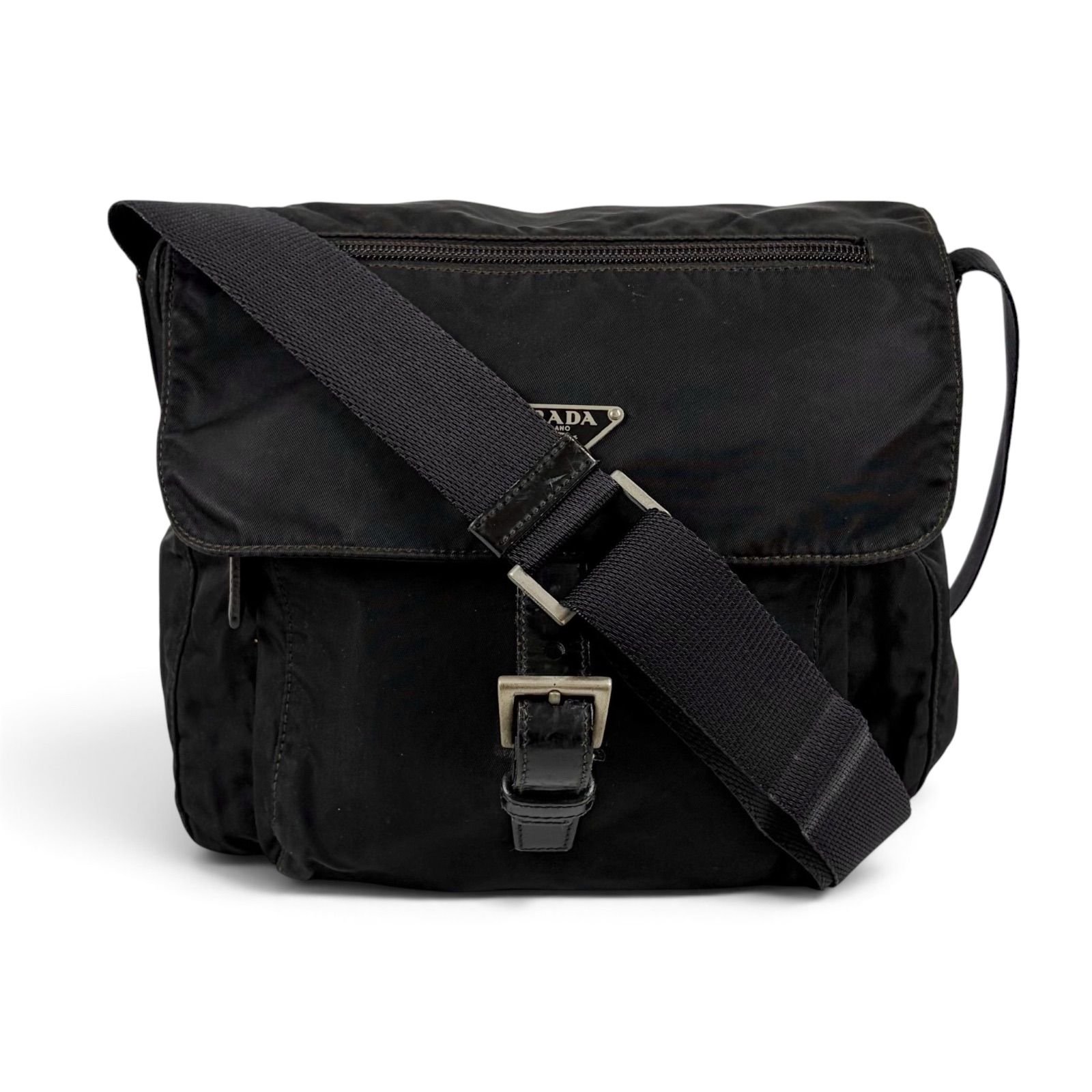 PRADA Triangle Logo Crossbody Bag NERO プラダ　トライアングルロゴ　クロスボディバッグ　ブラック　テスートナイロン