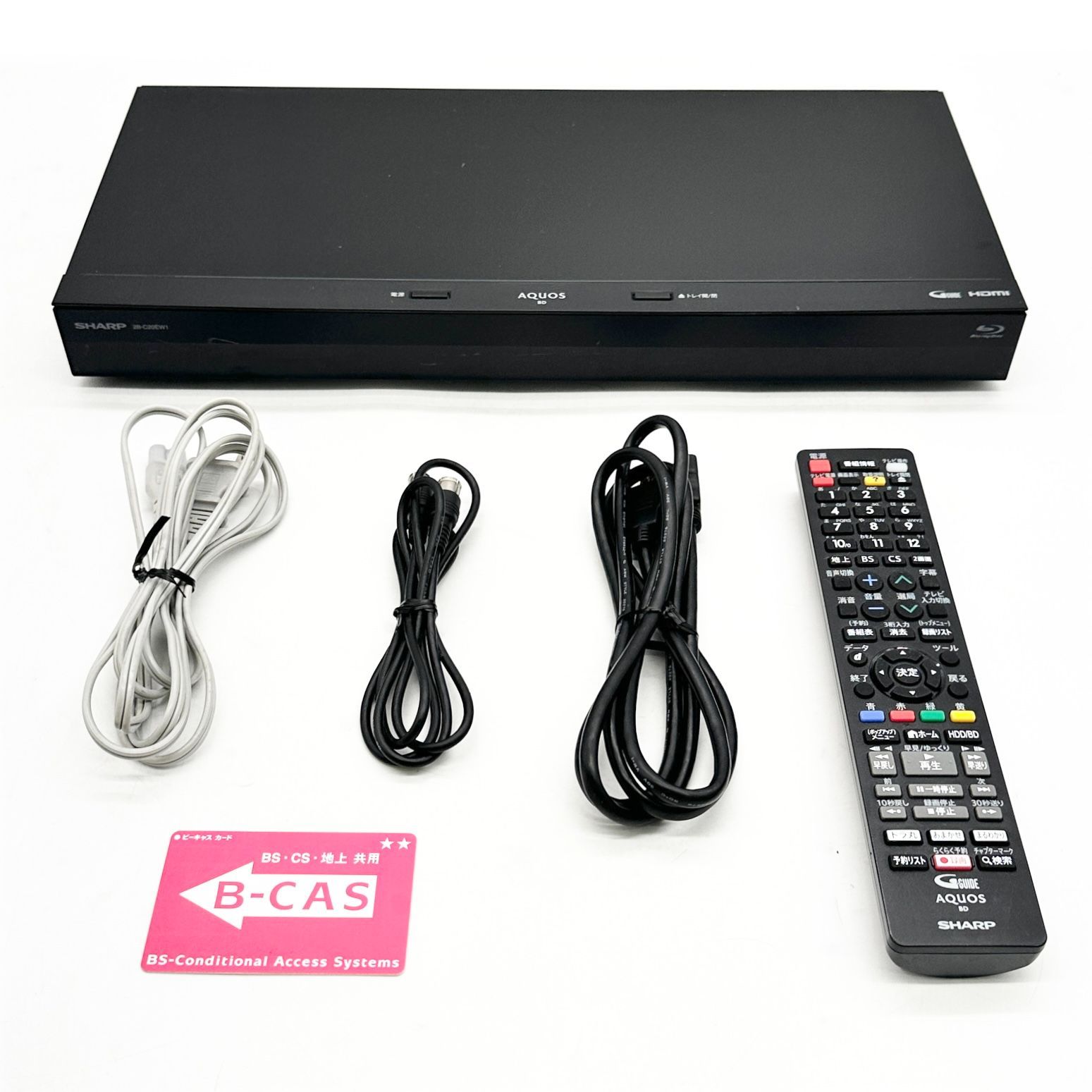 【中古・美品】 シャープ AQUOS ブルーレイレコーダー 2B-C20EW1 №1774